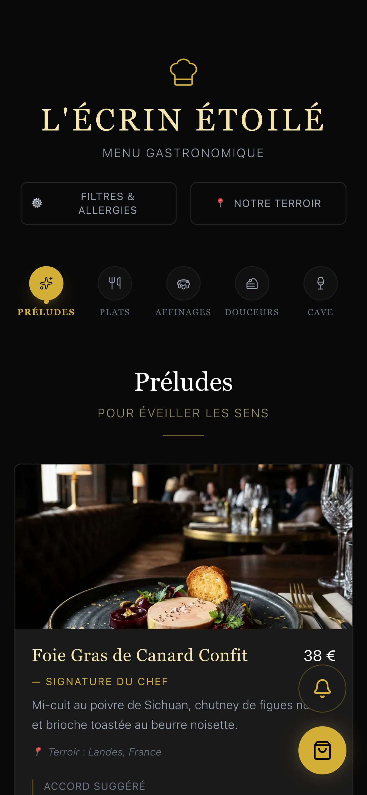Menu Gastronomique