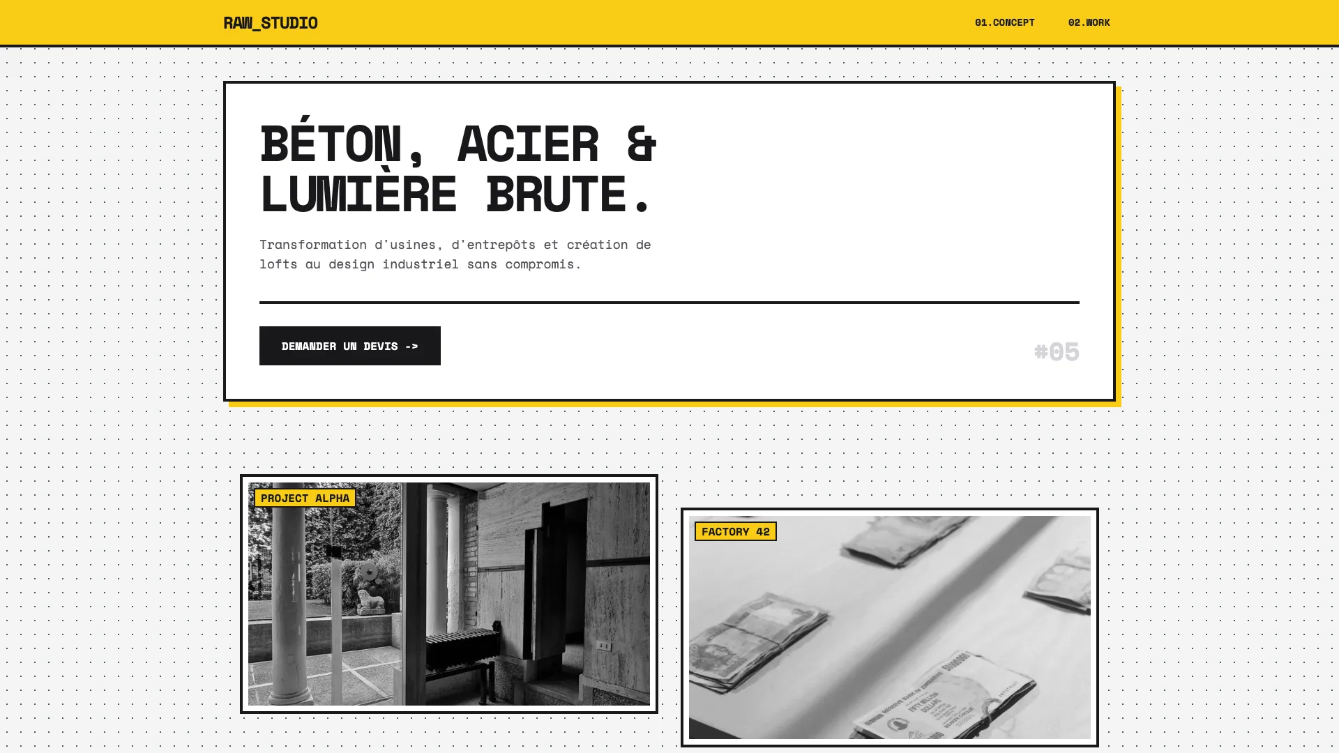 Template Design Intérieur - Modèle 5 (Raw Studio) 🏗️