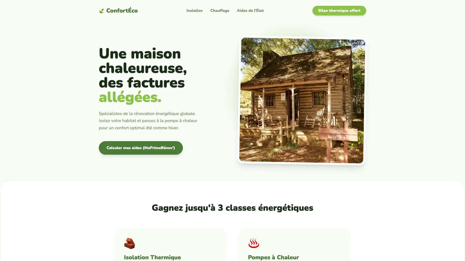 Template Énergie & Écologie - Modèle 3 (Éco-Rénovation) 🍃
