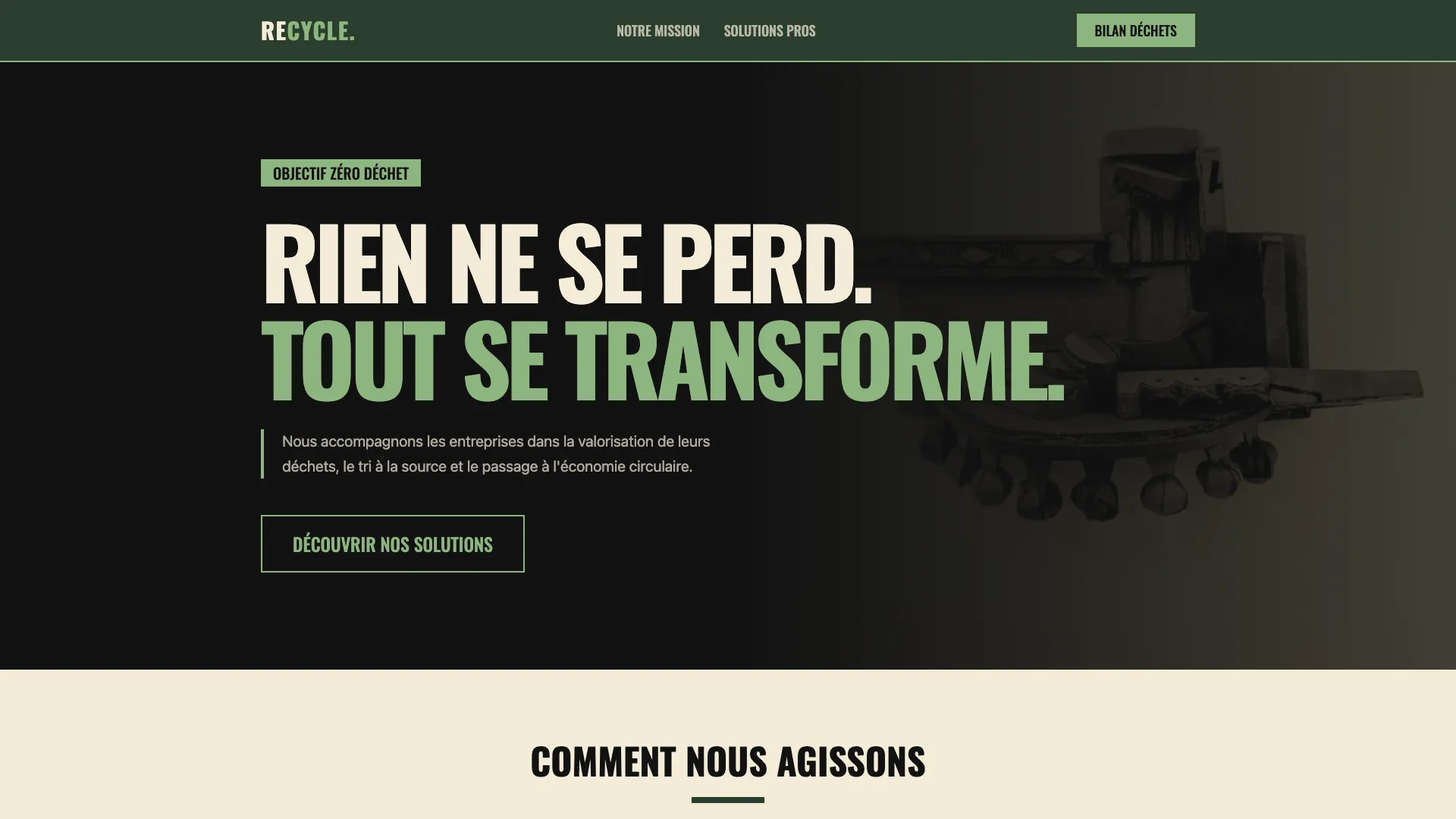 Template Énergie & Écologie - Modèle 5 (Zero Waste) ♻️