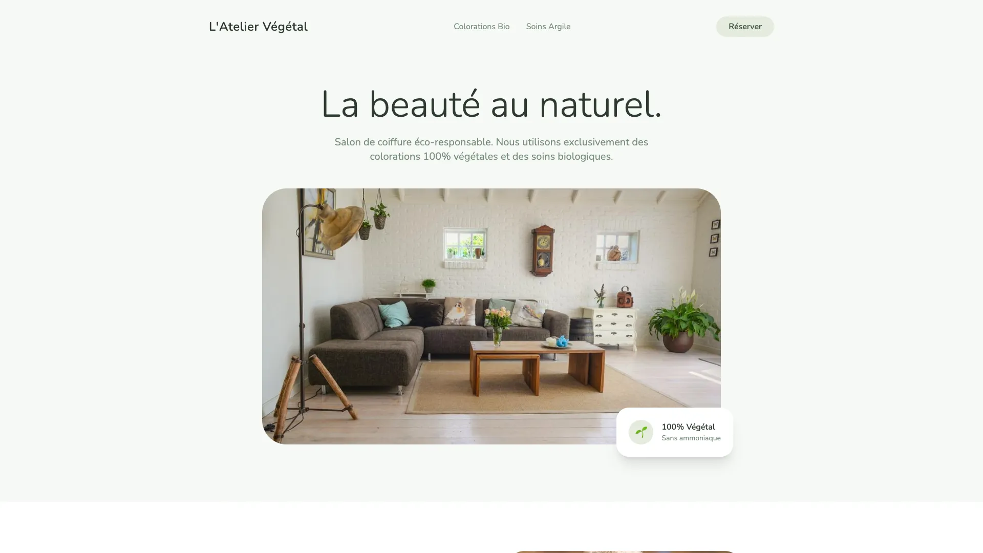 Template Coiffure & Beauté - Modèle 5 (L'Atelier Végétal) 🌿