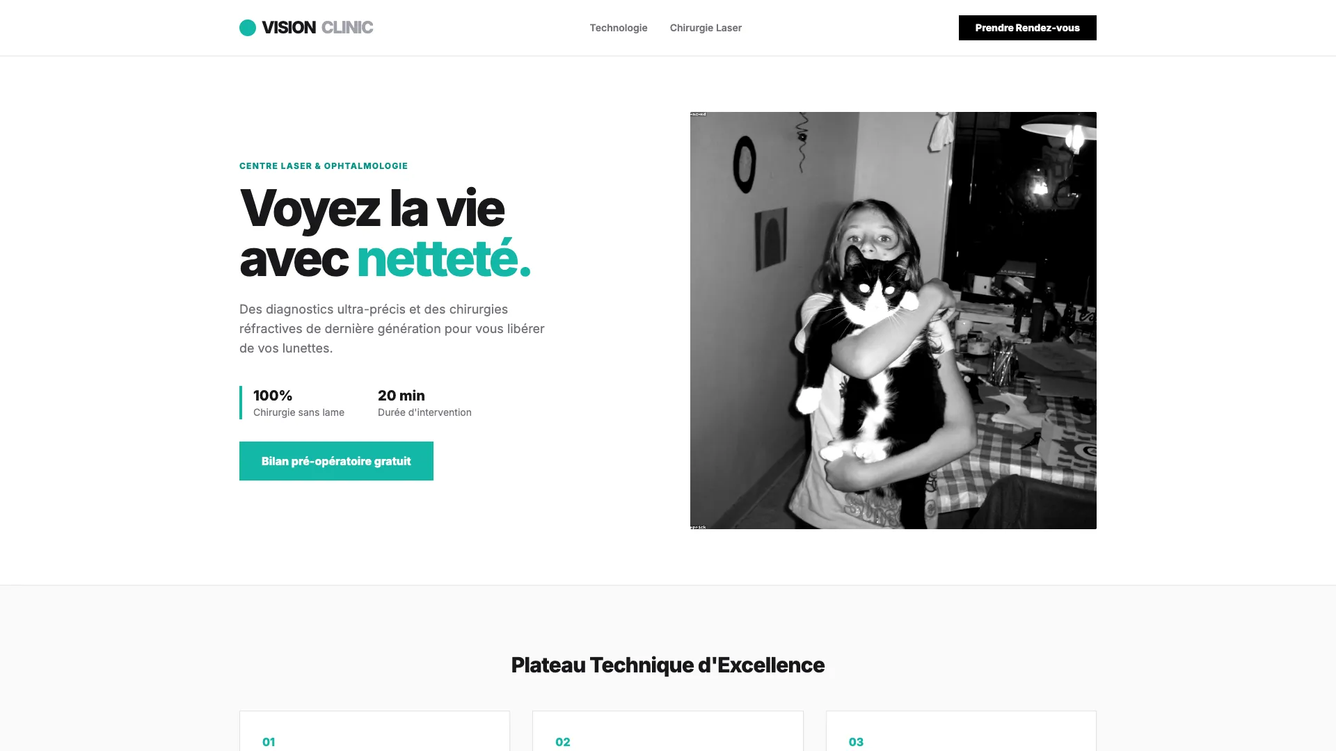 Template Santé & Médical - Modèle 5 (Vision Clinic) 👁️