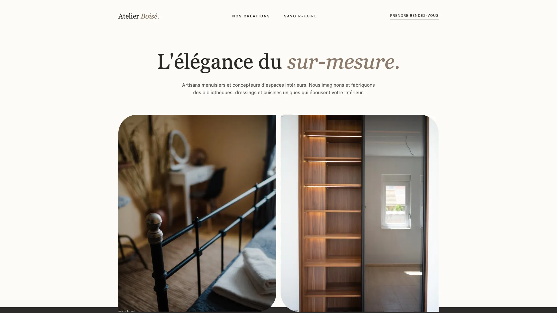 Template Artisanat - Modèle 3 (Menuiserie & Rénovation) 🪚