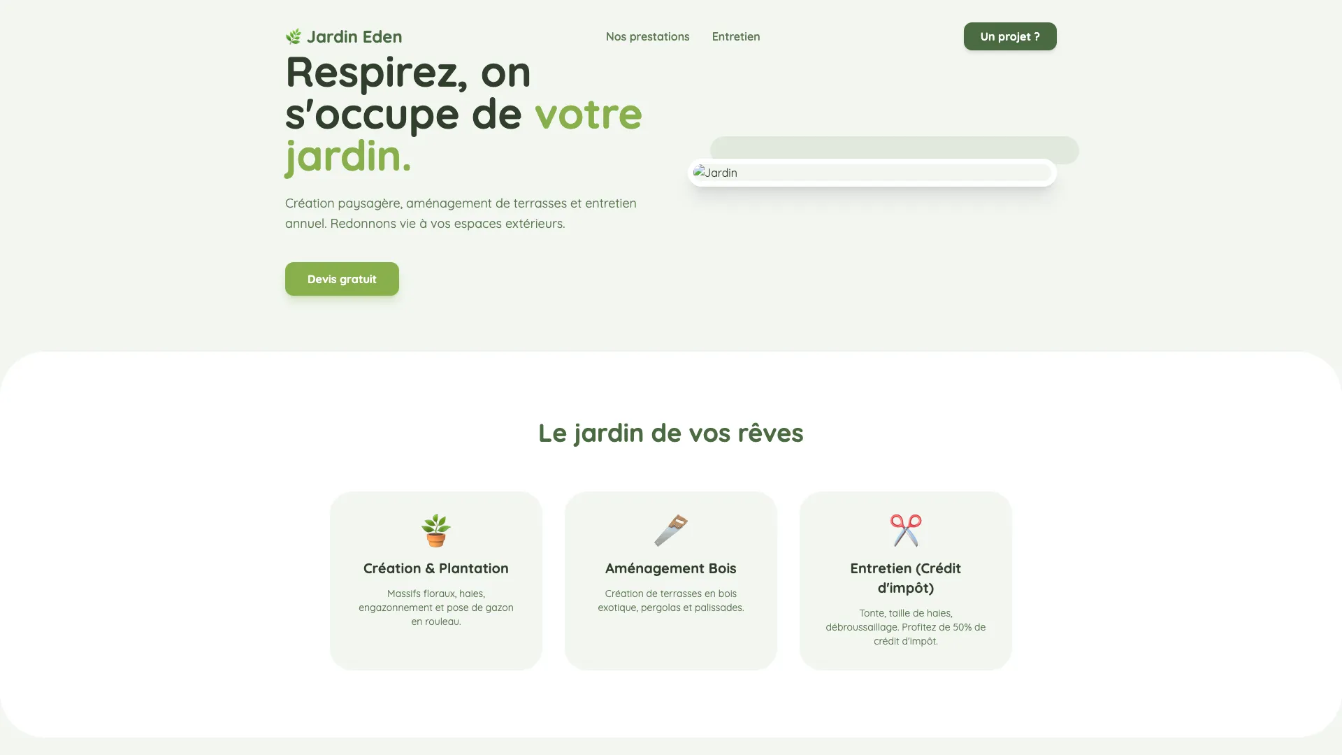 Template Artisanat - Modèle 5 (Paysagiste) 🌿